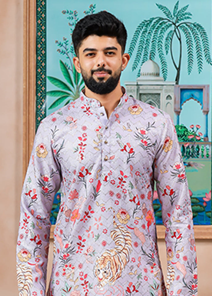 Purple Cotton Kurta & Pajama Set