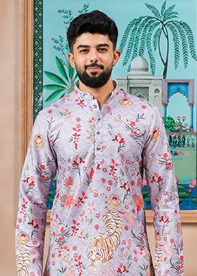 Purple Cotton Kurta & Pajama Set