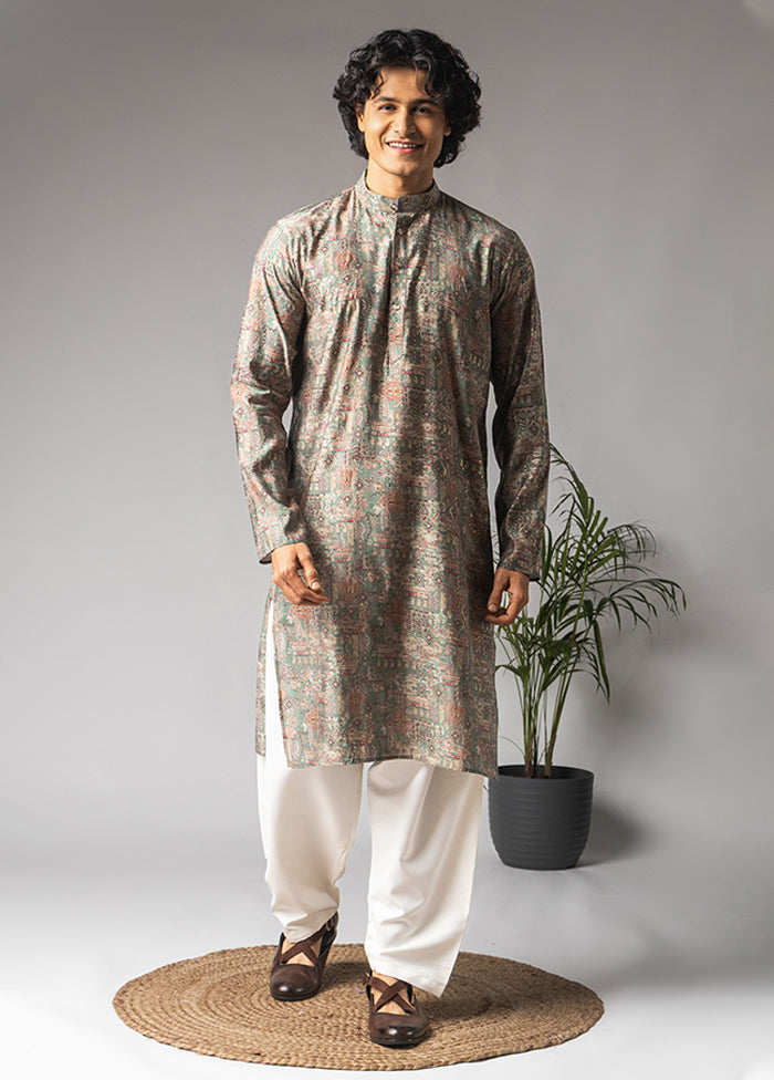 Green Silk Kurta & Pajama Set