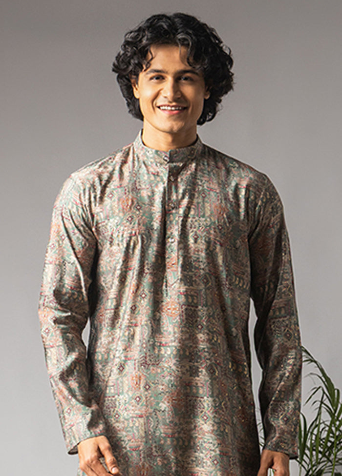Green Silk Kurta & Pajama Set