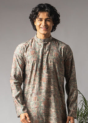 Green Silk Kurta & Pajama Set