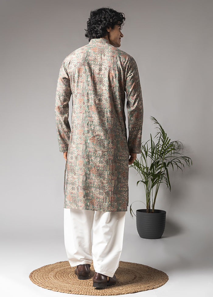 Green Silk Kurta & Pajama Set