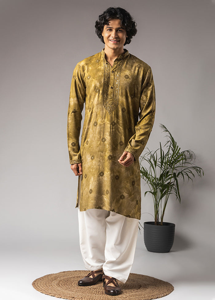 Green Silk Kurta & Pajama Set