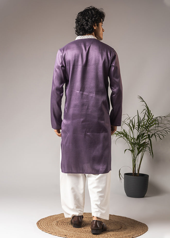 Purple Silk Kurta & Pajama Set