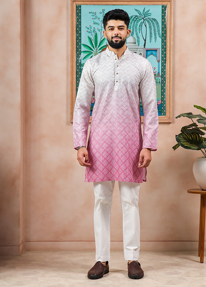 Pink Cotton Kurta & Pajama Set