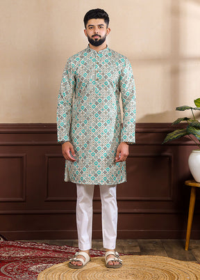 Blue Silk Kurta & Pajama Set