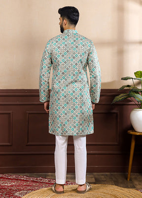 Blue Silk Kurta & Pajama Set