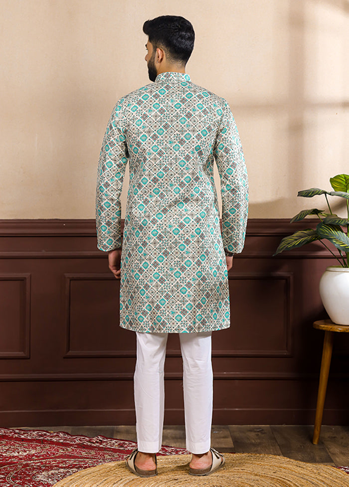 Blue Silk Kurta & Pajama Set