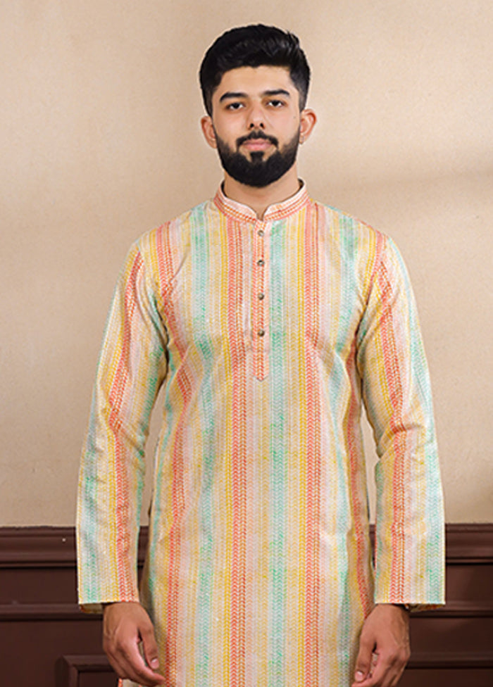 Multicolor Silk Kurta & Pajama Set