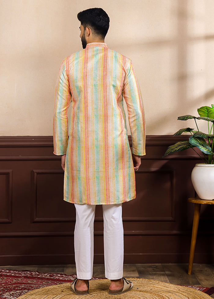 Multicolor Silk Kurta & Pajama Set
