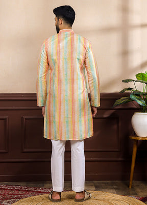 Multicolor Silk Kurta & Pajama Set