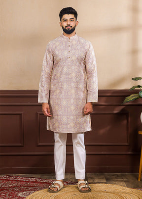 Purple Silk Kurta & Pajama Set