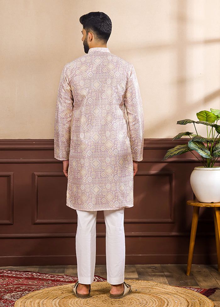 Purple Silk Kurta & Pajama Set