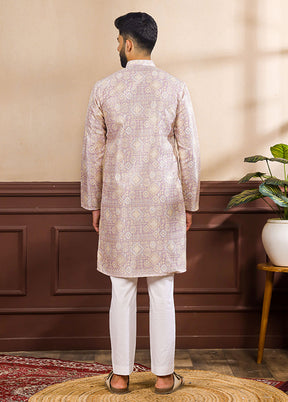 Lavender Silk Kurta & Pajama Set