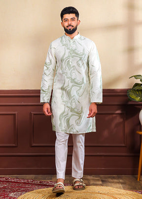 Green Silk Kurta & Pajama Set