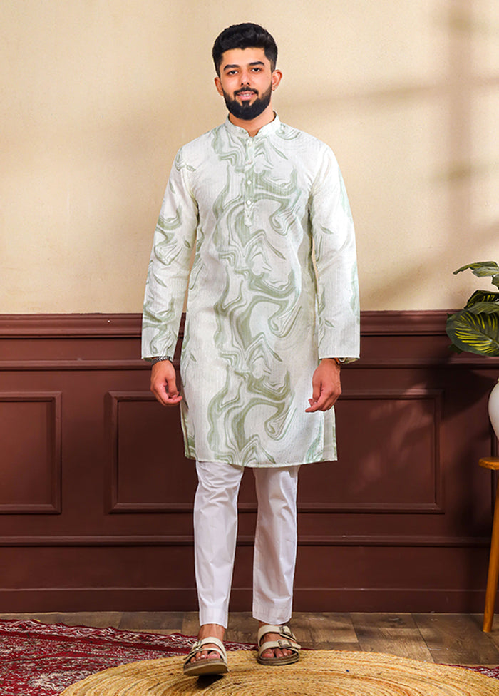 Green Silk Kurta & Pajama Set