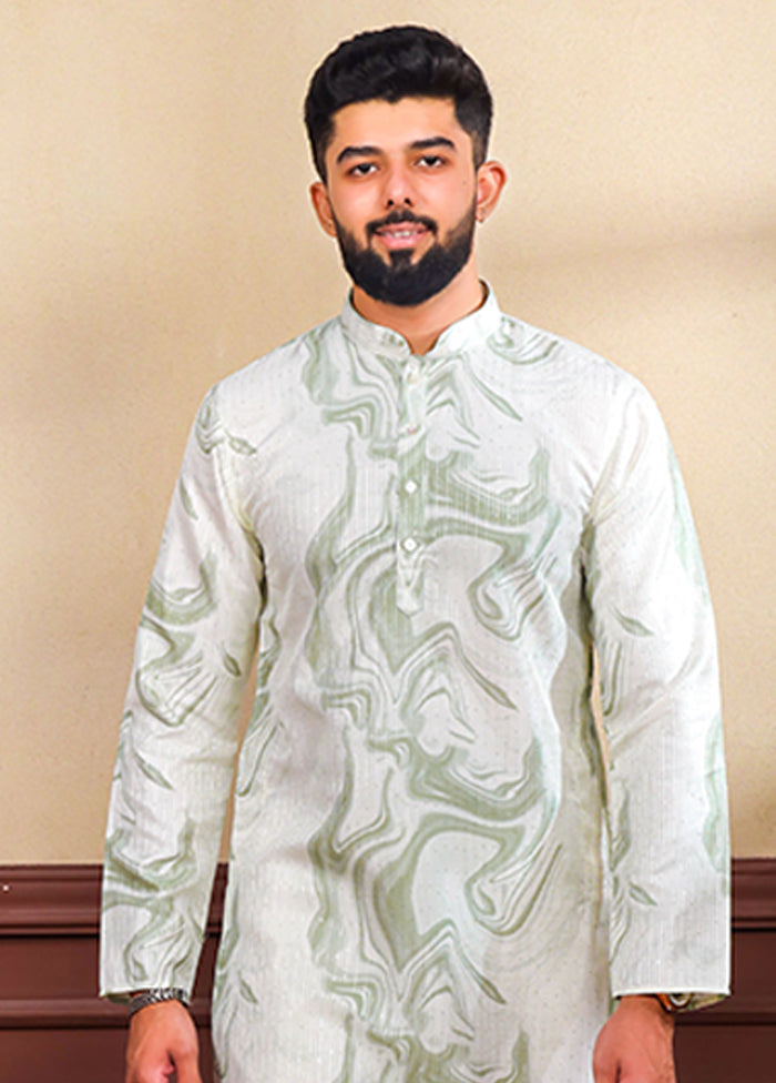 Green Silk Kurta & Pajama Set