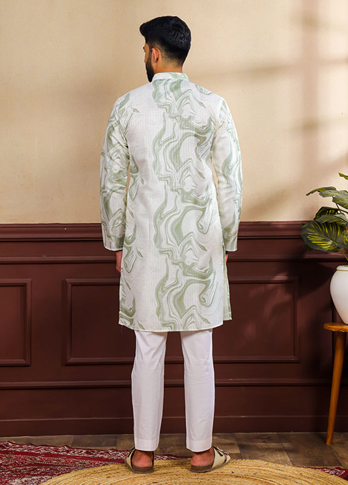 Green Silk Kurta & Pajama Set