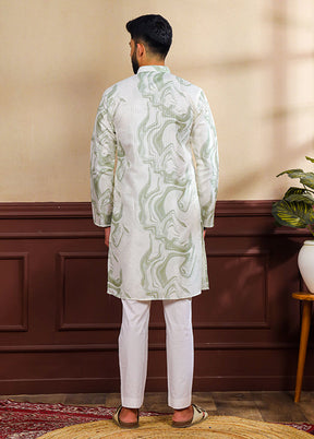 Green Silk Kurta & Pajama Set