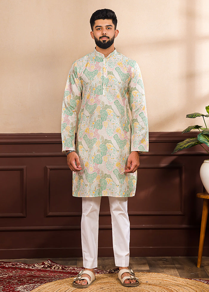 Multicolor Silk Kurta & Pajama Set
