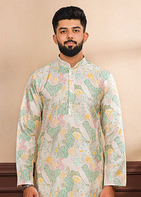 Multicolor Silk Kurta & Pajama Set
