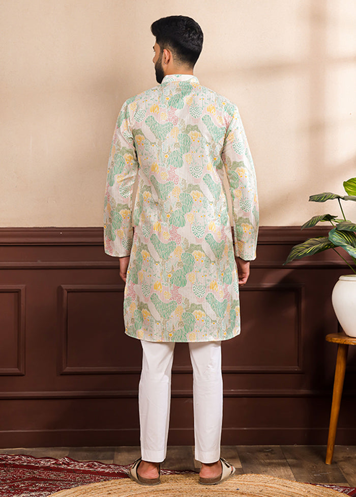Multicolor Silk Kurta & Pajama Set