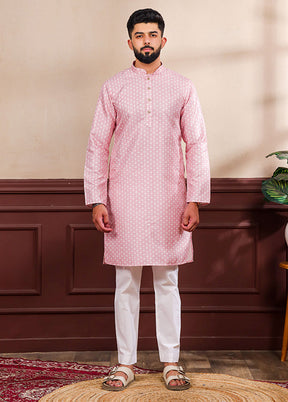 Pink Silk Kurta & Pajama Set