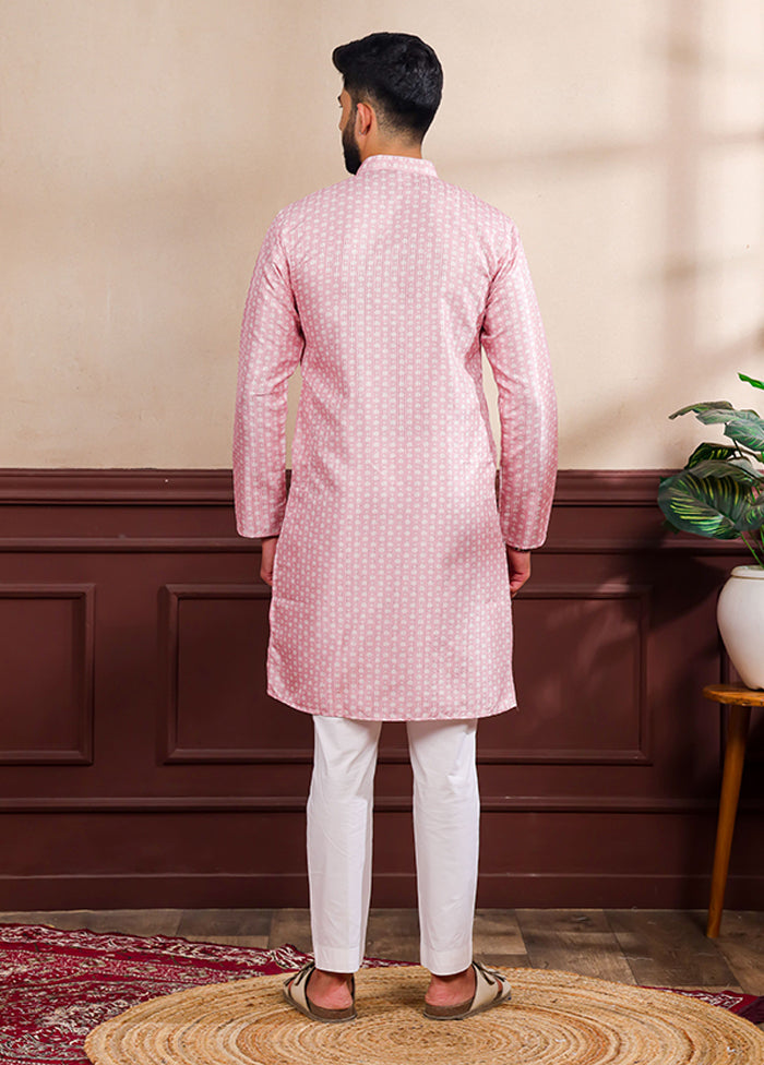 Pink Silk Kurta & Pajama Set