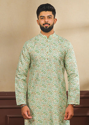 Green Silk Kurta & Pajama Set