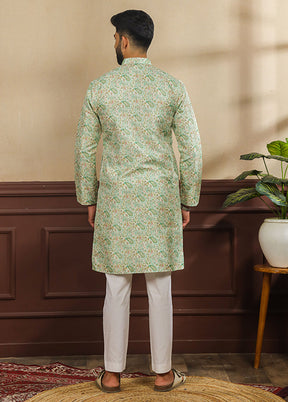 Green Silk Kurta & Pajama Set