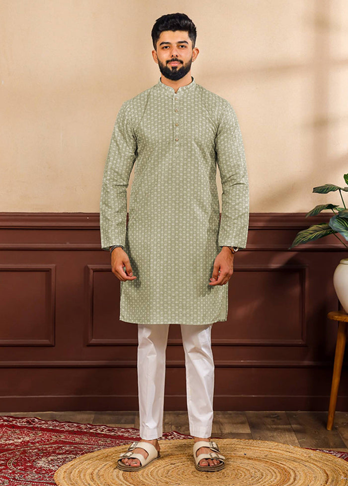 Green Silk Kurta & Pajama Set