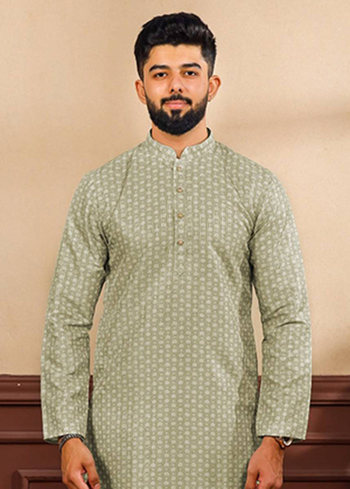 Green Silk Kurta & Pajama Set