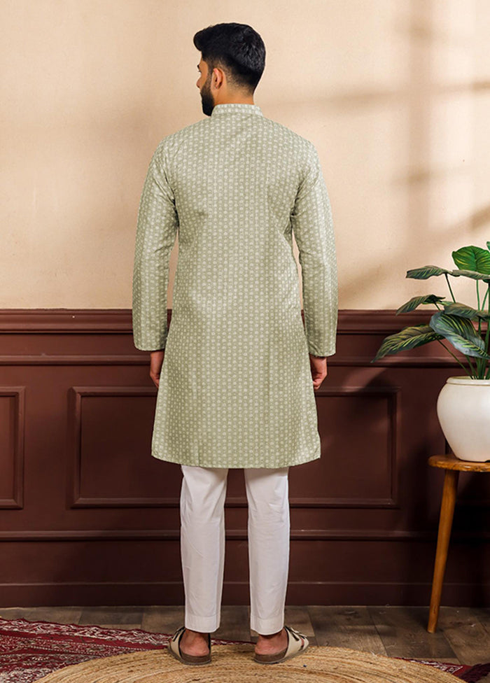Green Silk Kurta & Pajama Set