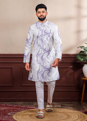 Purple Silk Kurta & Pajama Set