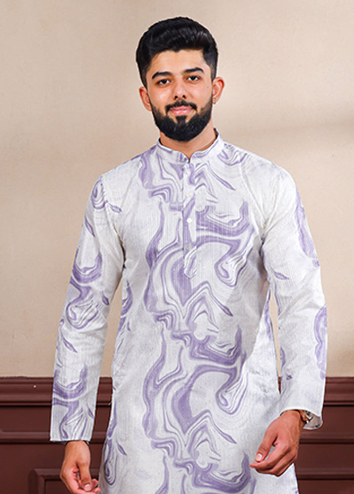 Purple Silk Kurta & Pajama Set