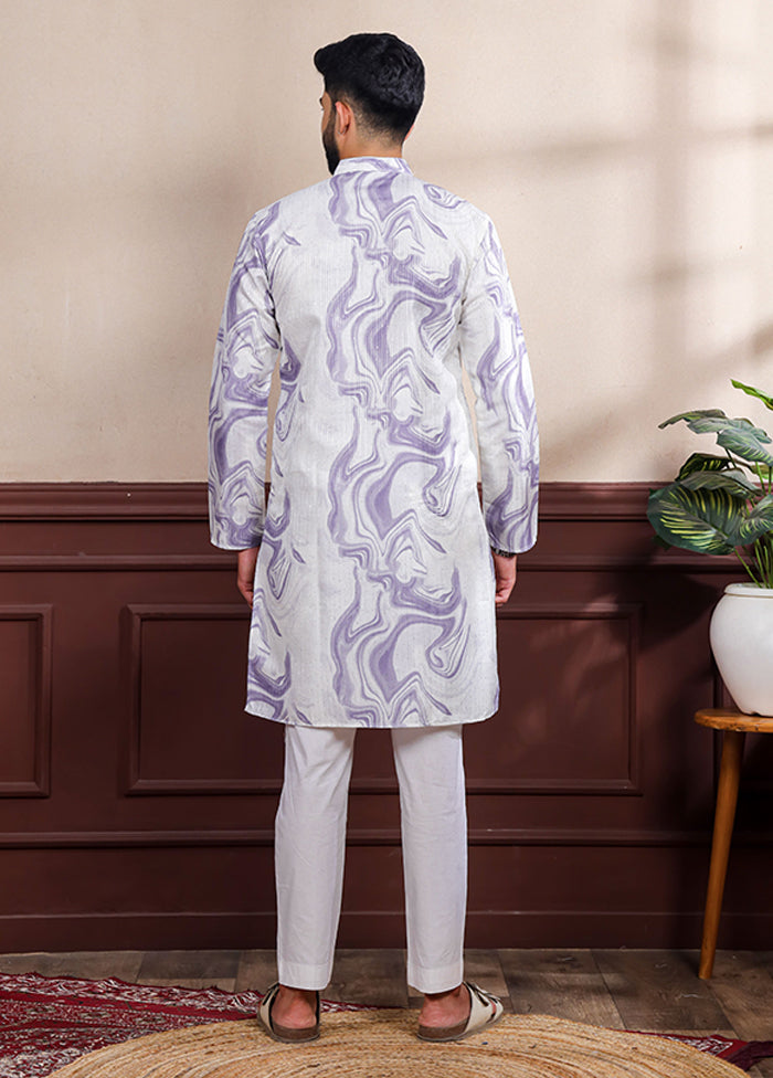 Purple Silk Kurta & Pajama Set