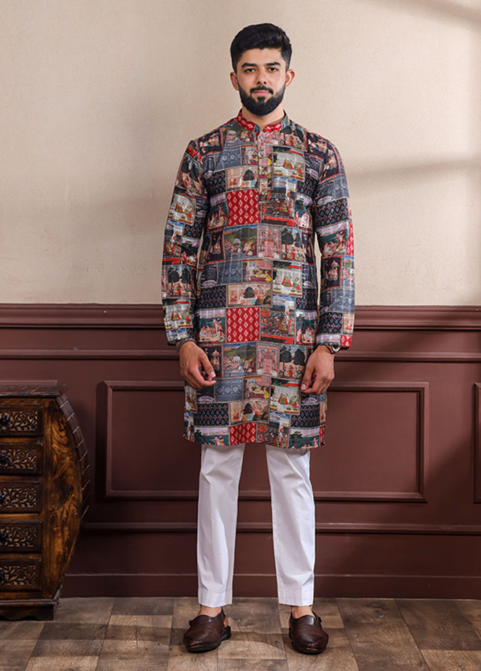 Black Cotton Kurta & Pajama Set