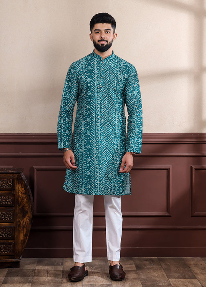 Green Cotton Kurta & Pajama Set