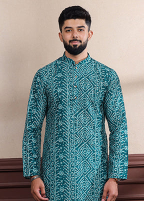 Green Cotton Kurta & Pajama Set