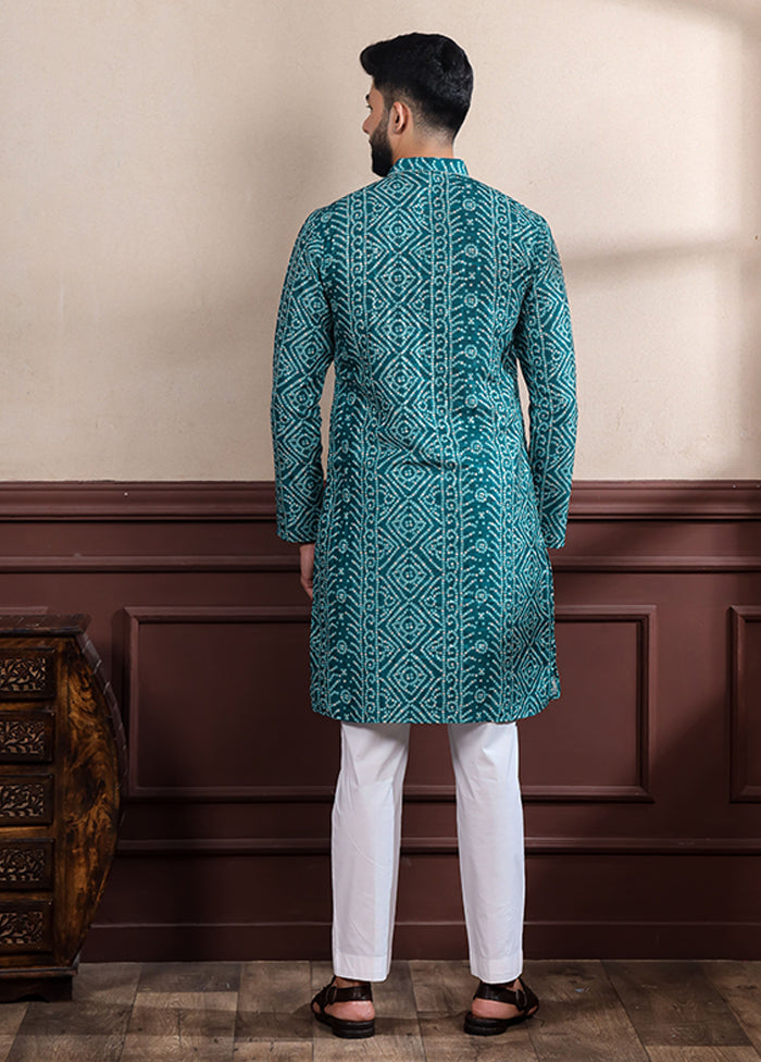 Green Cotton Kurta & Pajama Set