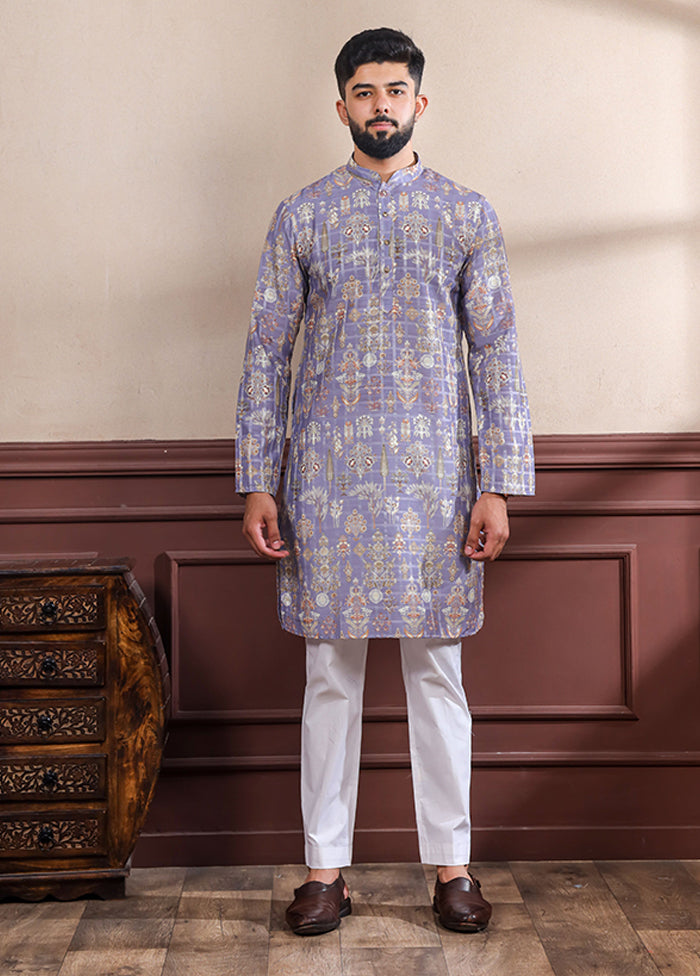 Purple Cotton Kurta & Pajama Set