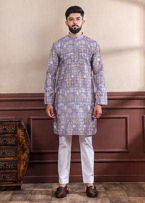 Lavender Cotton Kurta & Pajama Set