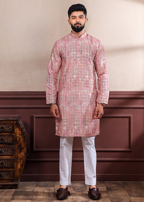 Pink Cotton Kurta & Pajama Set