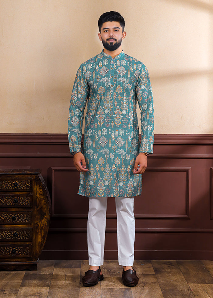 Green Cotton Kurta & Pajama Set