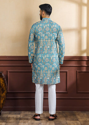 Green Cotton Kurta & Pajama Set