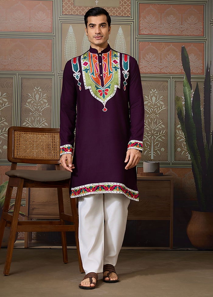 Purple Cotton Kurta