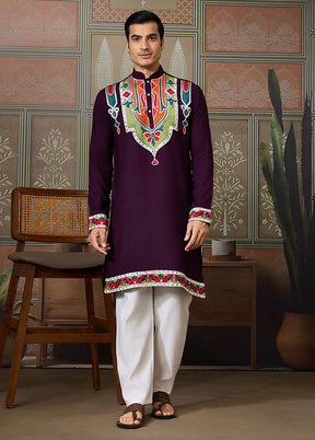 Purple Cotton Kurta