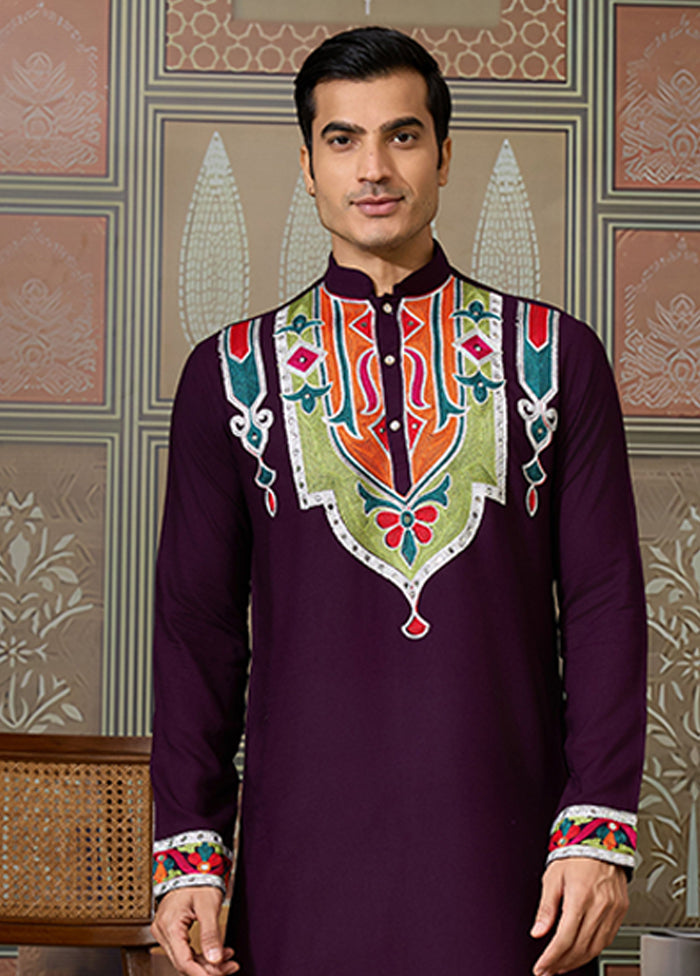 Purple Cotton Kurta