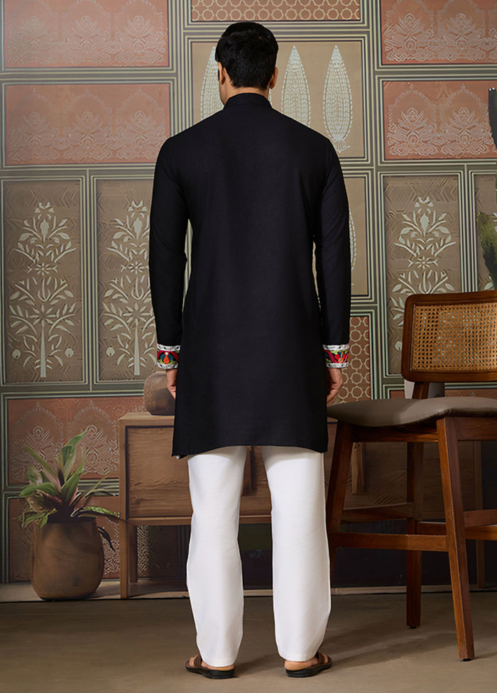 Black Cotton Kurta