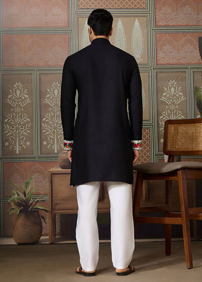 Black Cotton Kurta